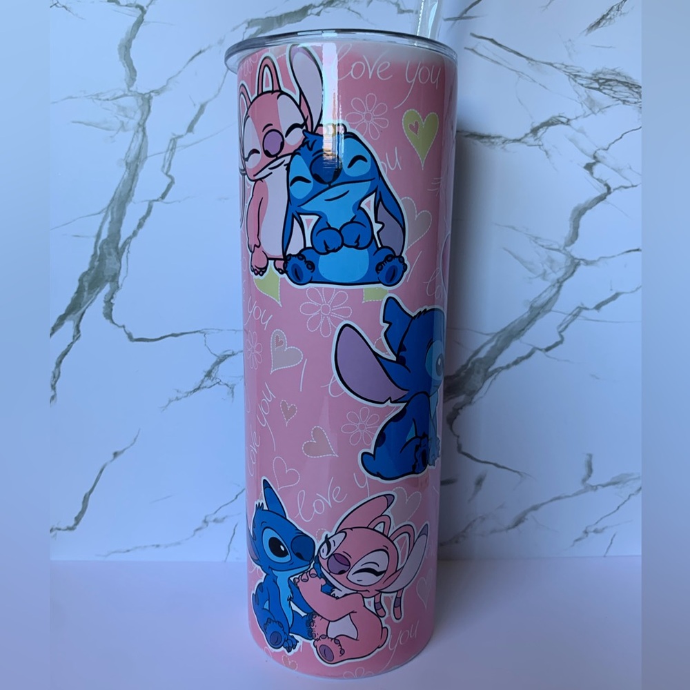 Stitch and Angel 20 oz Tumbler *PERFECTLY IMPERFECTION* - Picture 2 of 7